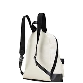 Balenciaga-Sac à dos en toile et cuir noir et blanc Balenciaga-Noir,Blanc