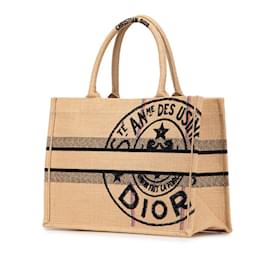 Christian Dior-Christian Dior Dior Book Tote Medium Bag-Black,Beige