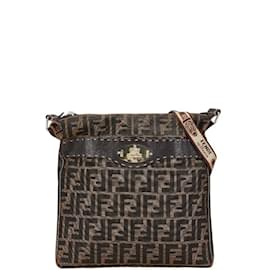 Fendi-Fendi Zucca Selleria Shoulder Bag-Brown