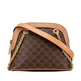 Céline-Celine Macadam Chain Mini Shoulder Bag-Brown