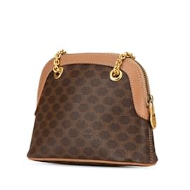 Céline-Celine Macadam Chain Mini Shoulder Bag-Brown