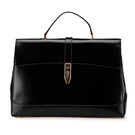 Céline-Celine Black Calfskin Handbag-Black