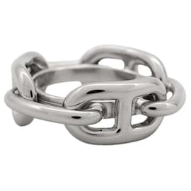 Hermès-Hermes Scarf Ring 90 Legato Chaine d'Ancre-Silvery