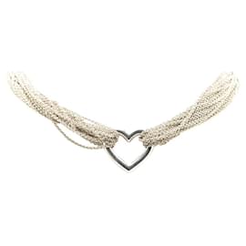Tiffany & Co-Colar de corrente com fecho tipo toggle Open Heart da Tiffany-Prata