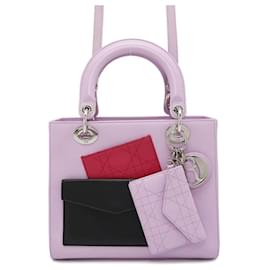 Christian Dior-Christian Dior Lady Pocket Cannage Medium Handbag-Pink