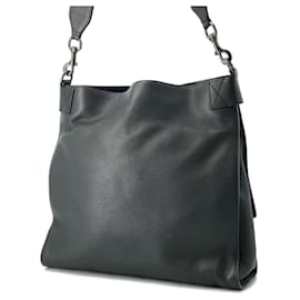 Gucci-Gucci Men's Black Bamboo Leather Shoulder Bag-Black