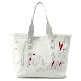 Christian Louboutin-Christian Louboutin Frangibus Signature Spike Tote Bag-White