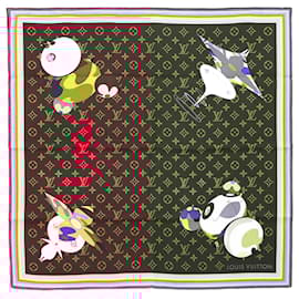 Louis Vuitton-Louis Vuitton LV×TM Carre 70 Monogram Scarf-Brown