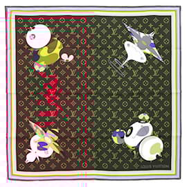 Louis Vuitton-Louis Vuitton LV×TM Carre 70 Monogram Scarf-Brown