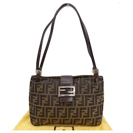 Fendi-Fendi Zucca Pattern Mamma Bucket Shoulder Bag-Brown