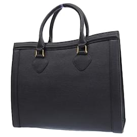 Yves Saint Laurent-Yves Saint Laurent Black Grained Leather Handbag Tote-Black