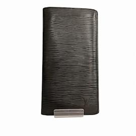 Louis Vuitton-Louis Vuitton Epi Portefeuille Brazza Long Wallet-Black,Other