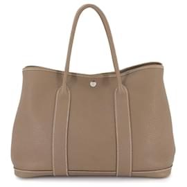 Hermès-Sac à main PM Hermes Garden 36-Taupe