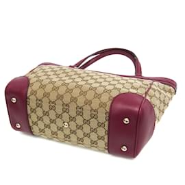 Gucci-Gucci GG Canvas Mayfair Ribbon Tote Bag-Brown,Beige,Purple