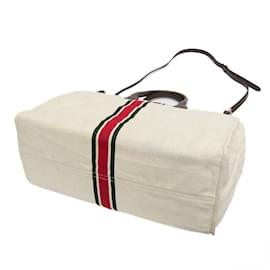 Gucci-Gucci Sherry Line Interlocking G Shoulder Tote Bag-Eggshell