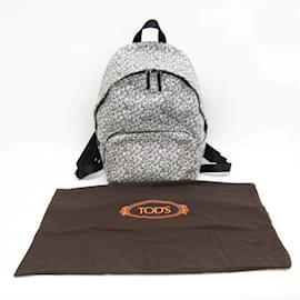 Tod's-Tod's T All-over Pattern Leather Backpack-Black,White