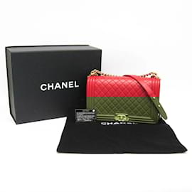 Chanel-Chanel Boy Chanel Chain Shoulder Bag-Red