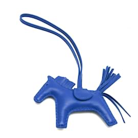Hermès-Hermes Agneau Milo Handbag Charm in Blue-Blue