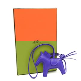 Hermès-Hermes Agneau Milo Handbag Charm in Blue-Blue