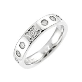 Céline-Celine Macadam Diamond Band Ring in White Gold-Golden