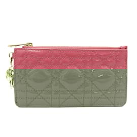 Christian Dior-Christian Dior Lady Dior Cannage Coin Case-Pink