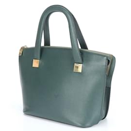 Céline-Celine Leather Handbag Shoulder Bag-Black,Green