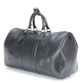 Louis Vuitton-Louis Vuitton Epi Keepall 50 Noir Leather Boston Bag-Black
