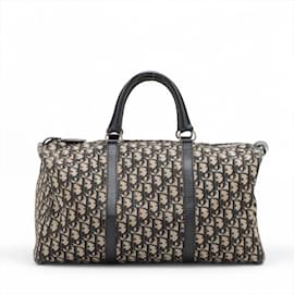Christian Dior-Christian Dior Trotter Leather Boston Bag-Navy blue
