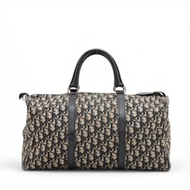 Christian Dior-Christian Dior Trotter Leather Boston Bag-Navy blue