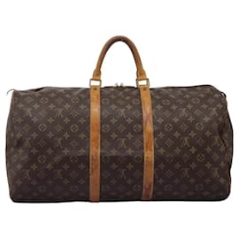 Louis Vuitton-LOUIS VUITTON Monogram Keepall 55 Boston Bag M41424 LV Auth BD1755-Monogram