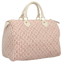 Louis Vuitton-LOUIS VUITTON Monogram Mini Lin Croisette Speedy 30 Bag Pink M95501 Auth KD277AM-Pink