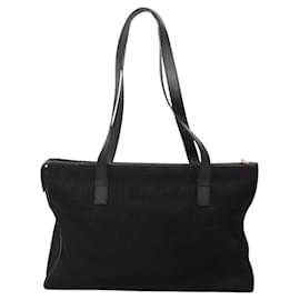 Fendi-FENDI Zucca Canvas Tote Bag Gold Black Auth MX167-Black,Golden