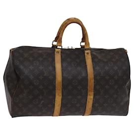 Louis Vuitton-LOUIS VUITTON Monogram Keepall 50 Boston Bag M41426 LV Auth ki5581-Monogram