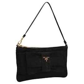 Prada-PRADA Accessory Pouch Nylon Black Auth 117017-Black