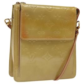 Louis Vuitton-LOUIS VUITTON Monogram Vernis Motto Accessory Pouch Beige M91136 LV Auth KD348-Beige