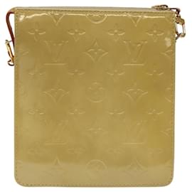 Louis Vuitton-LOUIS VUITTON Monogram Vernis Motto Accessory Pouch Beige M91136 LV Auth KD348-Beige