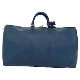 Louis Vuitton-LOUIS VUITTON Epi Keepall 55 Boston Bag Toledo Blue M42955 LV Auth sw220-Blue