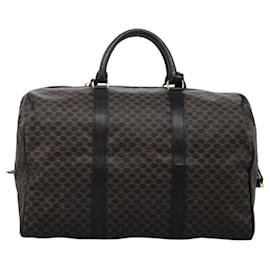 Céline-CELINE Macadam Canvas Boston Bag PVC Leather Black Gold Auth yk17749-Black,Golden