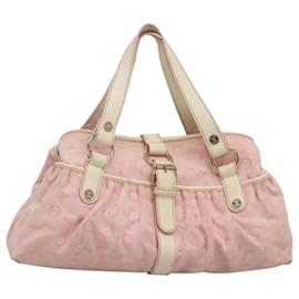 Céline-CELINE C Macadam Canvas Hand Bag Pink Gold Auth bs24213-Pink,Golden