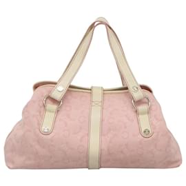 Céline-CELINE C Macadam Canvas Hand Bag Pink Gold Auth bs24213-Pink,Golden