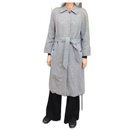 Burberry Grey Tweed Coat Grey