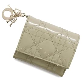 Christian Dior-Christian Dior Lady Dior Tri-fold Wallet-Green