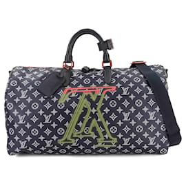 Louis Vuitton-Louis Vuitton Monogram Ink Upside Down Keepall Bandouliere 50-Black,Pink,Navy blue