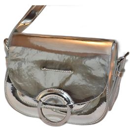 Pollini Silver Leather Handbag Silvery