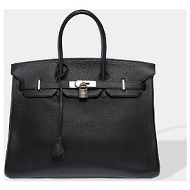 Hermès HERMES Birkin 35 Bag in Black Leather - 102639 Black
