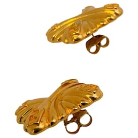 Fendi-Fendi Vintage Gold Plated Maltese Cross Earrings-Golden
