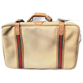 Mala Gucci de lona bege e couro Bege