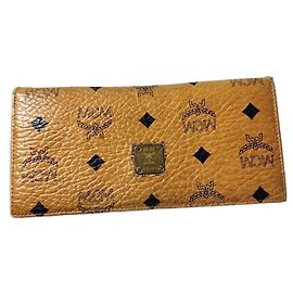 MCM Vintage Tri Fold Long Wallet Brown Brown