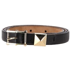 Cinto One Stud Valentino Garavani em couro preto Preto