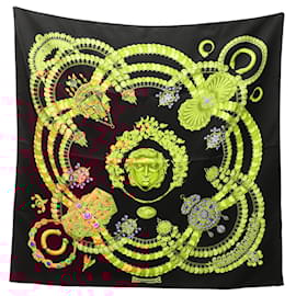 Hermès-Hermes Silk KOSMIMA Scarf-Black